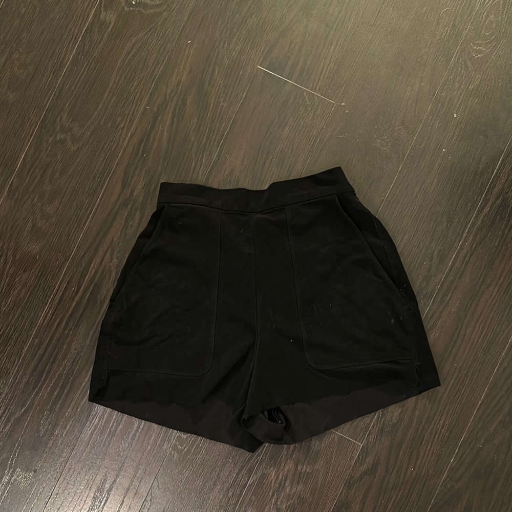 Women's Suede Black Shorts